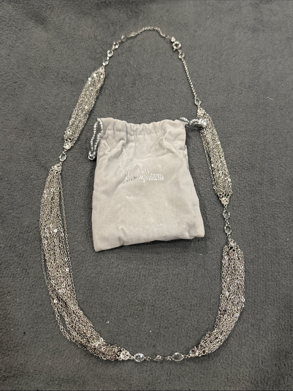 Neiman Marcus Silver Multi-Strand Chain Shoulder Bag